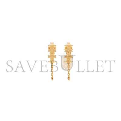 CELINE TRIOMPHE CHAIN EARRINGS IN BRASS WITH GOLD FINISH GOLD 460RC6BRA-35OR